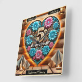 Rustikale Romantik: 5. Jubiläum Quadratische Wanduhr (Winkel)