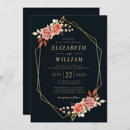 rustikale Romantik Blumenzwiebeleinladung Einladung (Vorne/Hinten)