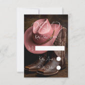 Rustikale Romantik: Boots and Hat Wedding RSVP Karte (Vorderseite)