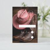 Rustikale Romantik: Boots and Hat Wedding RSVP Karte (Stehend Vorderseite)