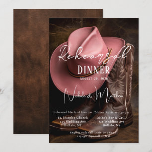 Rustikale Romantik: Boots & Hat Probe Dinner Einladung