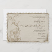 Rustikale Romantik Brown Paper Lovebirds Wedding Einladung (Vorderseite)