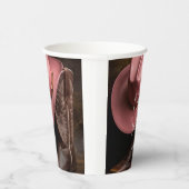 Rustikale Romantik: Cowboy Boots & Rose Hat Weddin Pappbecher (Rechts)