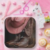 Rustikale Romantik: Cowboy Boots & Rose Hat Weddin Pappteller (Party)