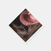 Rustikale Romantik: Cowboy Boots & Rose Hat Weddin Serviette (Ecke)