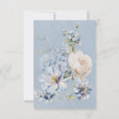 Rustikale Romantik Dusty Blue White Floral RSVP Karte (Rückseite)