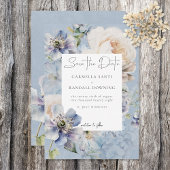 Rustikale Romantik Dusty Blue & White Floral Save The Date