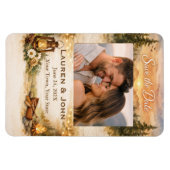 Rustikale Romantik Foto Save-The-Date-Hochzeitsmag Magnet (Horizontal)