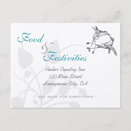 Rustikale Romantik Hummingbird Kiss Liebe BirdWedd Begleitkarte (Vorderseite)