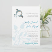 Rustikale Romantik Hummingbird Kiss Liebe BirdWedd Einladung (Stehend Vorderseite)