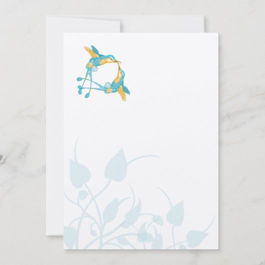 Rustikale Romantik Hummingbird Kiss Liebe BirdWedd Einladung (Rückseite)