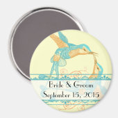 Rustikale Romantik Hummingbird Kiss Liebe BirdWedd Magnet (Vorderseite/Rückseite)