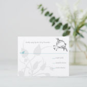 Rustikale Romantik Hummingbird Kiss Liebe BirdWedd RSVP Karte (Stehend Vorderseite)