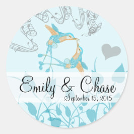 Rustikale Romantik Hummingbird Kiss Liebe BirdWedd Runder Aufkleber