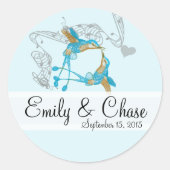 Rustikale Romantik Hummingbird Kiss Liebe BirdWedd Runder Aufkleber (Vorderseite)