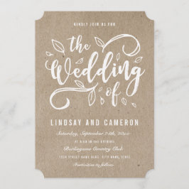 Rustikale Romantik | Imitats Kraft Paper Wedite Ei Einladung