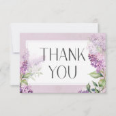 Rustikale Romantik Lila & Sage Lilacs Wedding Dankeskarte (Vorderseite)