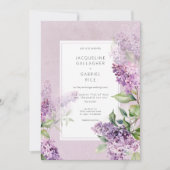 Rustikale Romantik Lila & Sage Lilacs Wedding Einladung (Vorderseite)