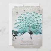 Rustikale Romantik Mason Jar Mint Peacock Wedding Einladung (Rückseite)