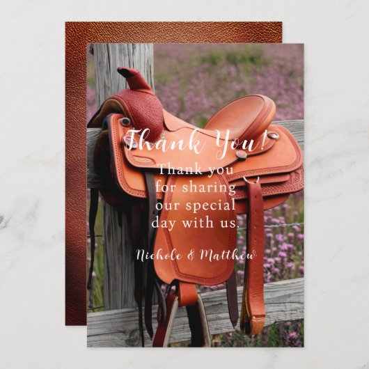 Rustikale Romantik: Sattel auf der Dusche der Zaun Einladung (Vorne/Hinten)