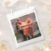 Rustikale Romantik: Sattel auf der Zaun-Hochzeit Geschenktütchen (Ausgeschnitten)
