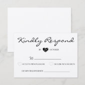 Rustikale Romantik Suite Wedding RSVP Card (Vorne/Hinten)