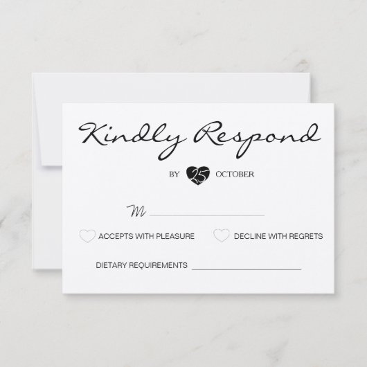 Rustikale Romantik Suite Wedding RSVP Card Karte (Vorderseite)