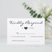 Rustikale Romantik Suite Wedding RSVP Card Karte (Stehend Vorderseite)