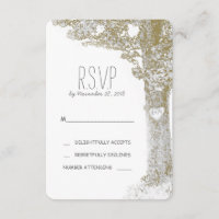 Rustikale romantische Baumhochzeit RSVP Karten