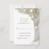 Rustikale romantische Baumhochzeit RSVP Karten (Vorderseite)
