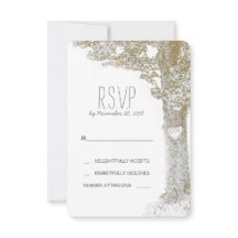 Rustikale romantische Baumhochzeit RSVP Karten