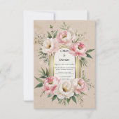 Rustikale romantische Boho Blush & Elfenbeinblumen Save The Date (Vorderseite)