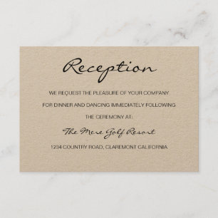 Rustikale romantische Empfangs- oder Unterkunftska Begleitkarte