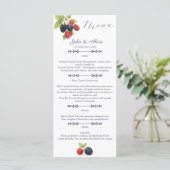 Rustikale romantische Herbstgarten Berry Wedding Menükarte (Stehend Vorderseite)