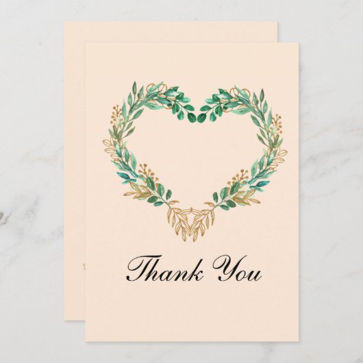 Rustikale romantische Hochzeit Dankeskarte (Vorne/Hinten)