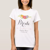 Rustikale Romantische Kalligraphie & Pastel Blume T-Shirt (Vorderseite)