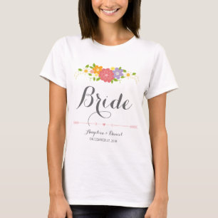 Rustikale Romantische Kalligraphie & Pastel Blume T-Shirt