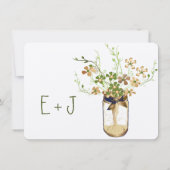 Rustikale romantische Kupfer-Olivenbaum Mason Jar  Einladung (Rückseite)