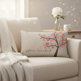 Rustikale romantische Liebe Tree Couple Names Vale Lendenkissen