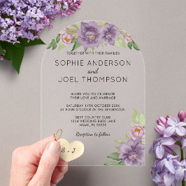 Rustikale romantische Lilac Blooms Monogram Weddin Acryleinladungen
