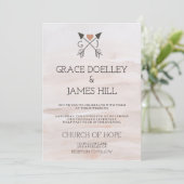 Rustikale romantische Pfeile und Einladung zur Hoc (Stehend Vorderseite)