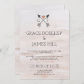 Rustikale romantische Pfeile und Einladung zur Hoc (Vorne/Hinten)