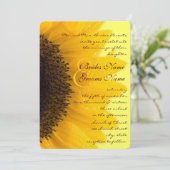 Rustikale romantische Sonnenblume Einladung (Stehend Vorderseite)