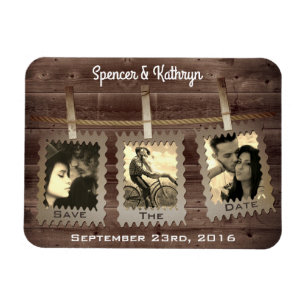 Rustikale, romantische und Vintage "Save the Date" Magnet