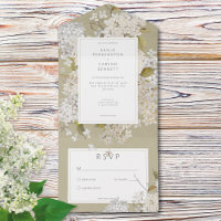 Rustikale romantische weiße Lilacs auf Sage No Din