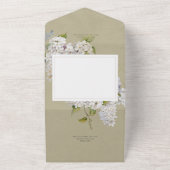 Rustikale romantische weiße Lilacs auf Sage QR Cod All In One Einladung (Außenbereich)