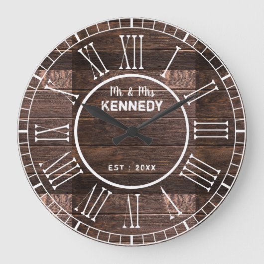 Rustikale römische Hausmärsche Große Wanduhr (Vorderseite)