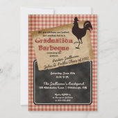 Rustikale Rooster Backyard GRILLEN Graduation Part Einladung (Vorderseite)