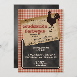Rustikale Rooster Backyard GRILLEN Graduation Part Einladung