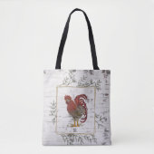 Rustikale Rooster Brick Background Tasche (Vorderseite)